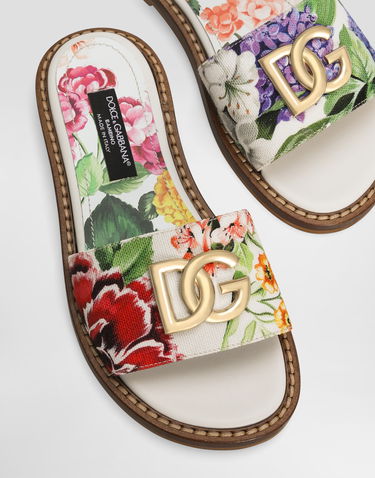 Modni dodatki Dolce & Gabbana Dolce & Gabbana Canvas Sliders with Flower and DG Logo Večbarvna | D11316A4194HA5KU, 3