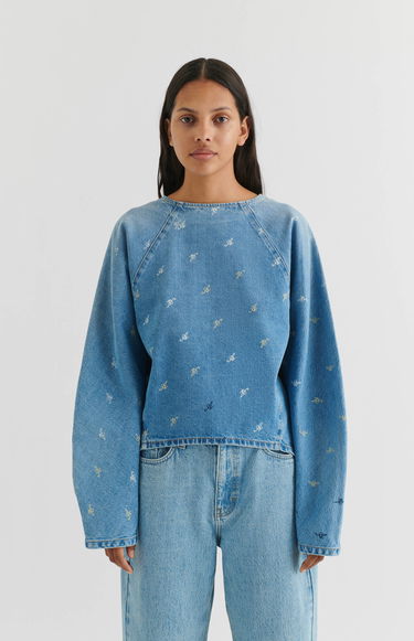Pulover AXEL ARIGATO Daisy Script A Sweatshirt Modra | A2162001, 8