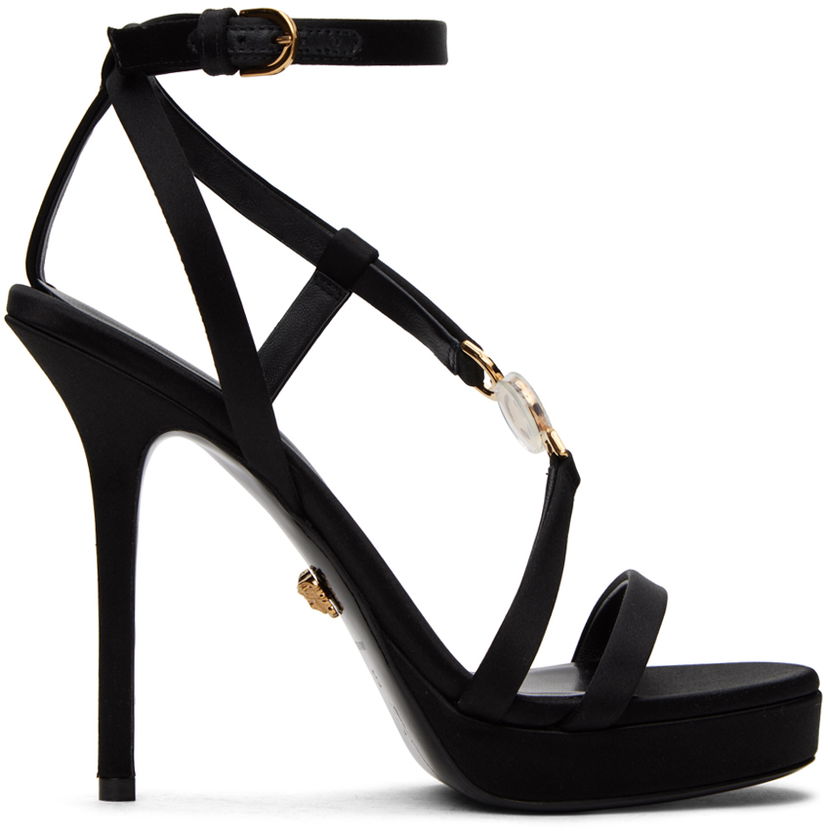 Nega čevljev Versace Versace Crystal Medusa '95 Platform Heeled Sandals Črna | 1012134_1A00619_1B00V