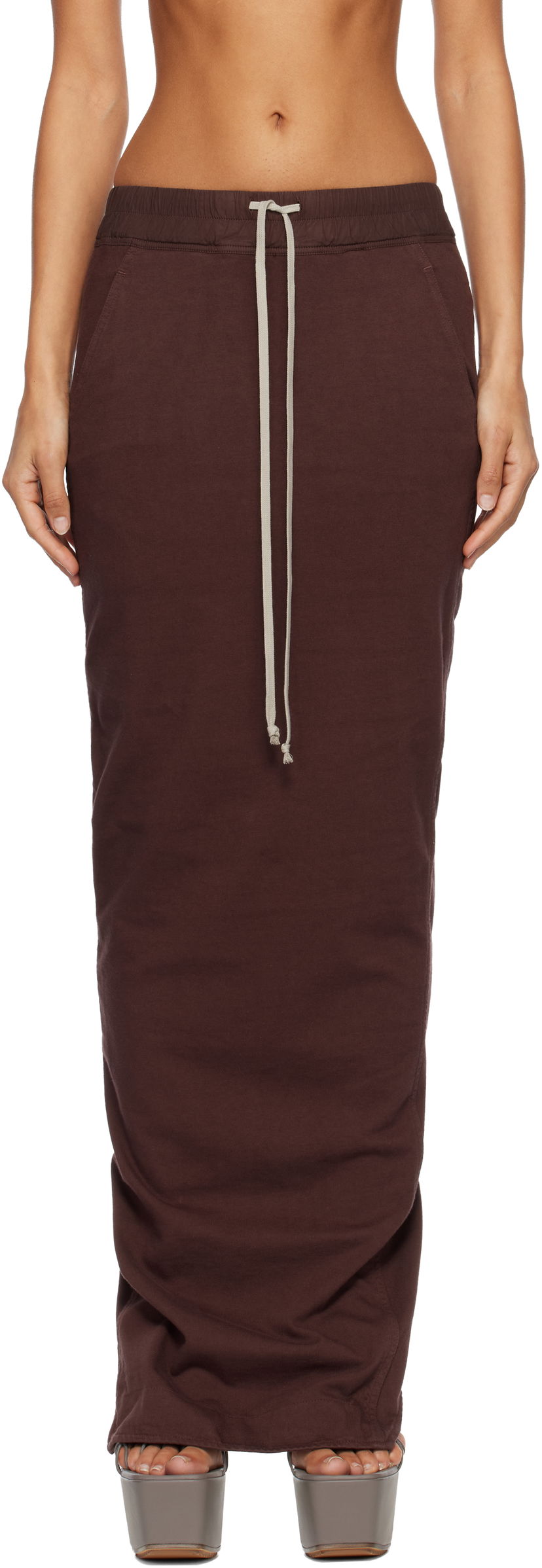 Krila Rick Owens Concordians Pull On Pillar Maxi Skirt Rjava | DS02E7332 RIG