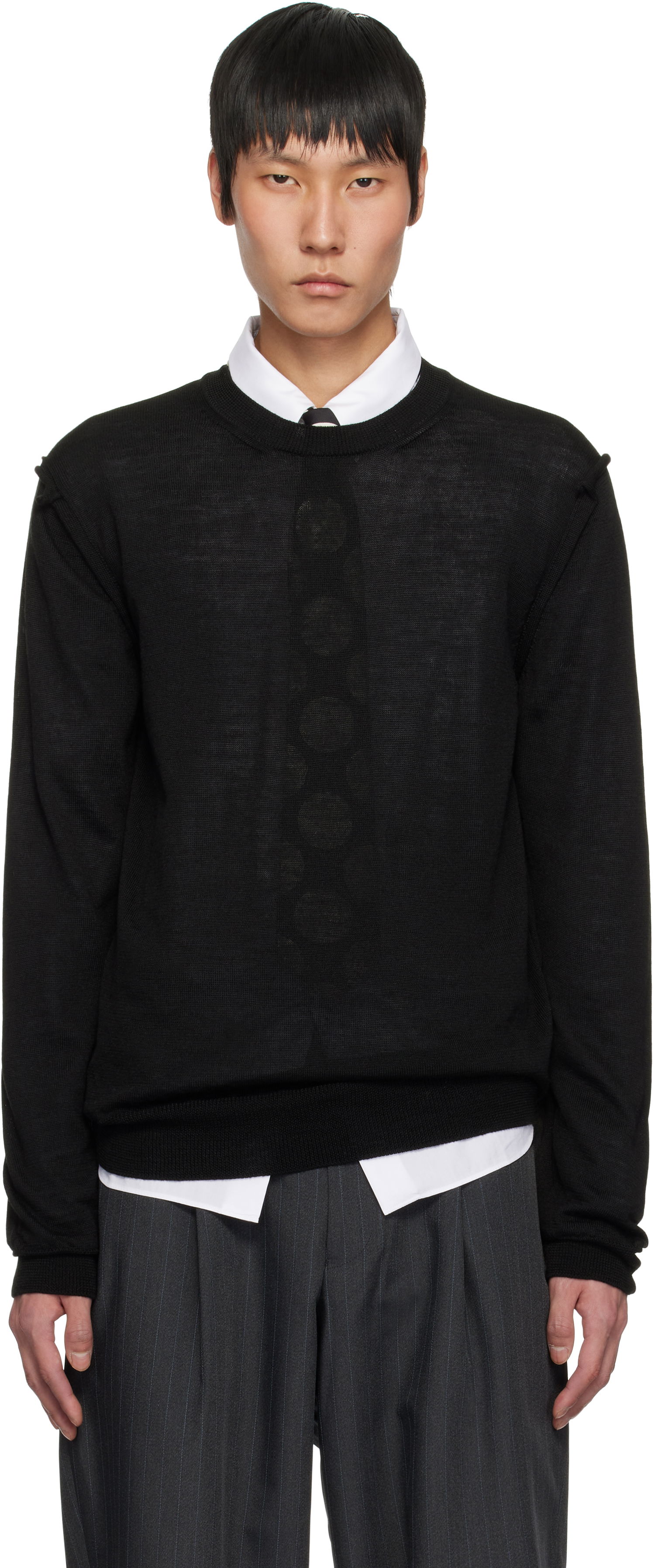 Pleteni pulover Comme des Garçons Crewneck Sweater Črna | DO-N007-051, 0