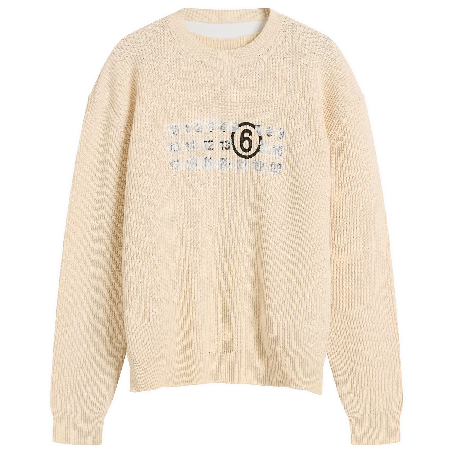 Pleteni pulover Maison Margiela Maison Margiela Logo Knit Sweater, Size Large Bež | SH2HL0022-M13124-102, 0