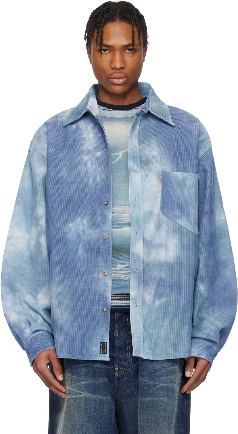Srajce ERL ERL Tie-Dye Corduroy Overshirt Modra | ERL10B007