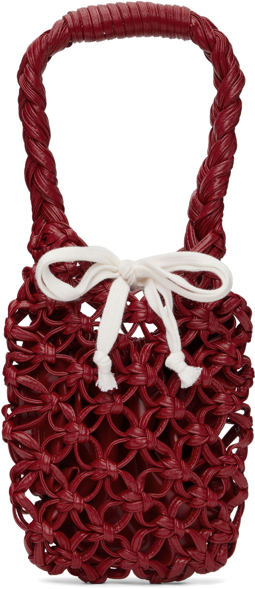 Torbica Comme des Garçons Comme des Garçons Braided Knotted Synthetic Leather Tote Rdeča | RO-K203-051-2