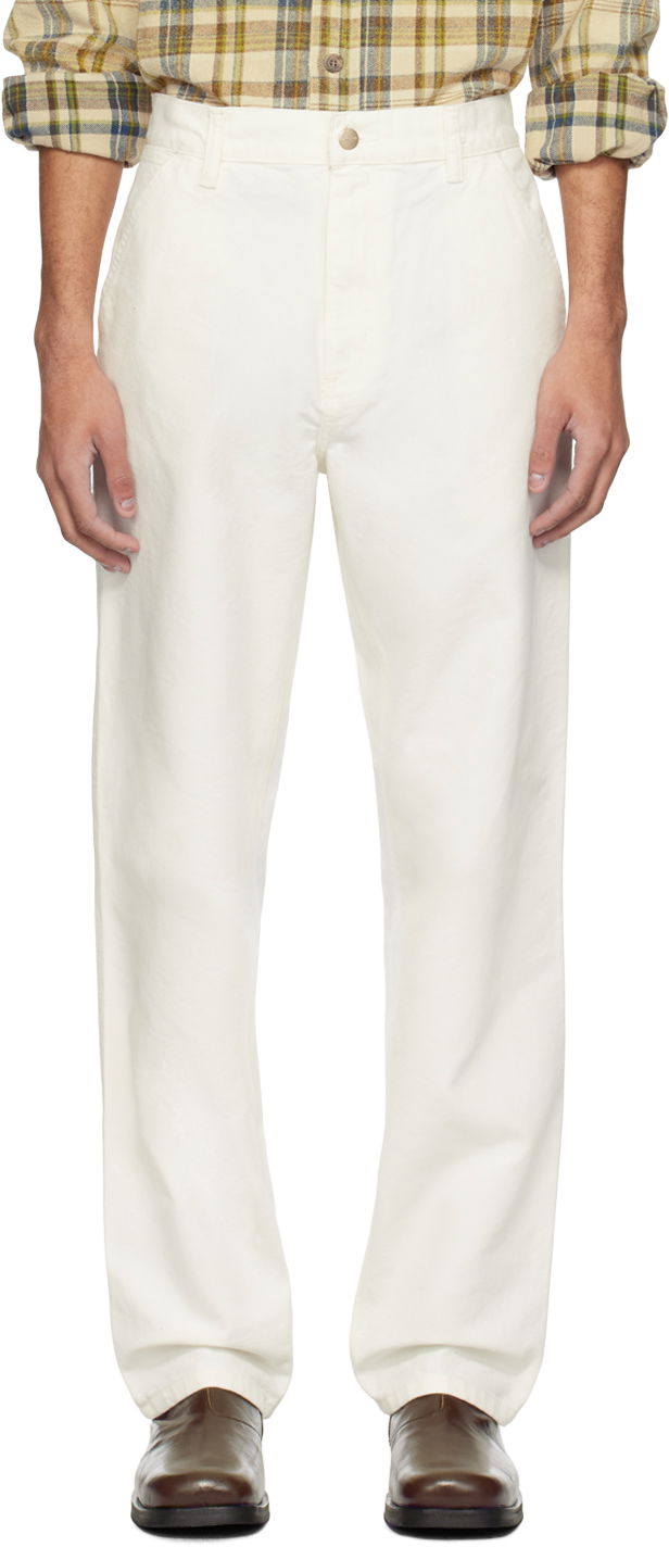Hlače Carhartt WIP Simple Canvas Trousers Bela | I031220, 0
