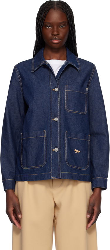 Jakna MAISON KITSUNÉ Maison Kitsuné Workwear Denim Jacket Modra | OW02136WW0081, 0