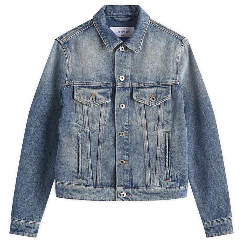 Jakna Off-White Strap Detail Denim Jacket Modra | OWYE012C99DEN0064500