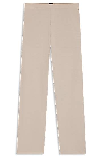 Pižame BOSS Cotton-blend pyjama bottoms with waffle structure Bež | 50550317