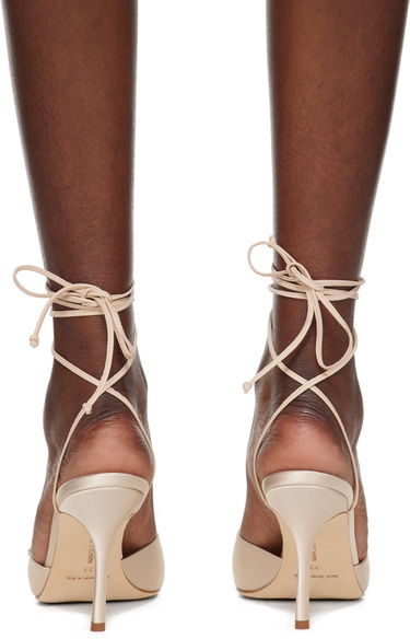 Modni dodatki Manolo Blahnik Manolo Blahnik Plumena 90 Embellished Satin Heeled Sandals Bež | 124-2531-0003, 1