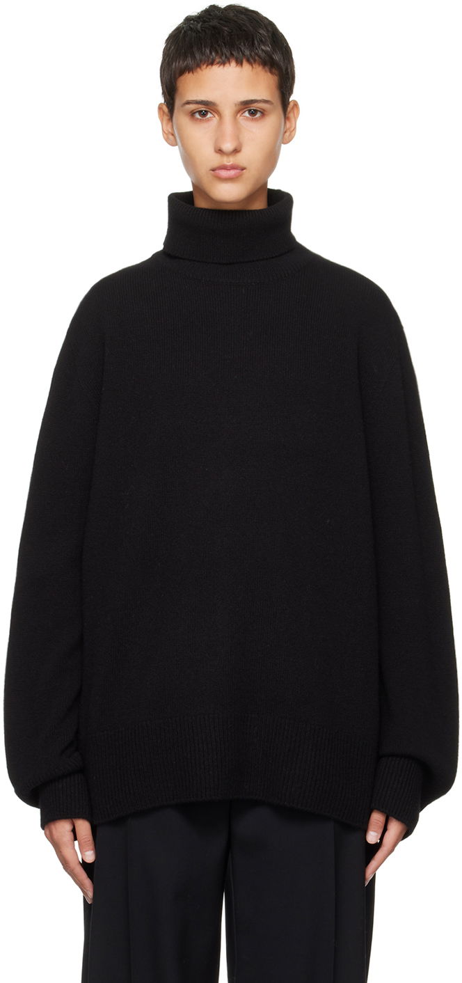 Pleteni pulover The Row Stepny Oversized Turtleneck Sweater Črna | 5583-Y184, 0