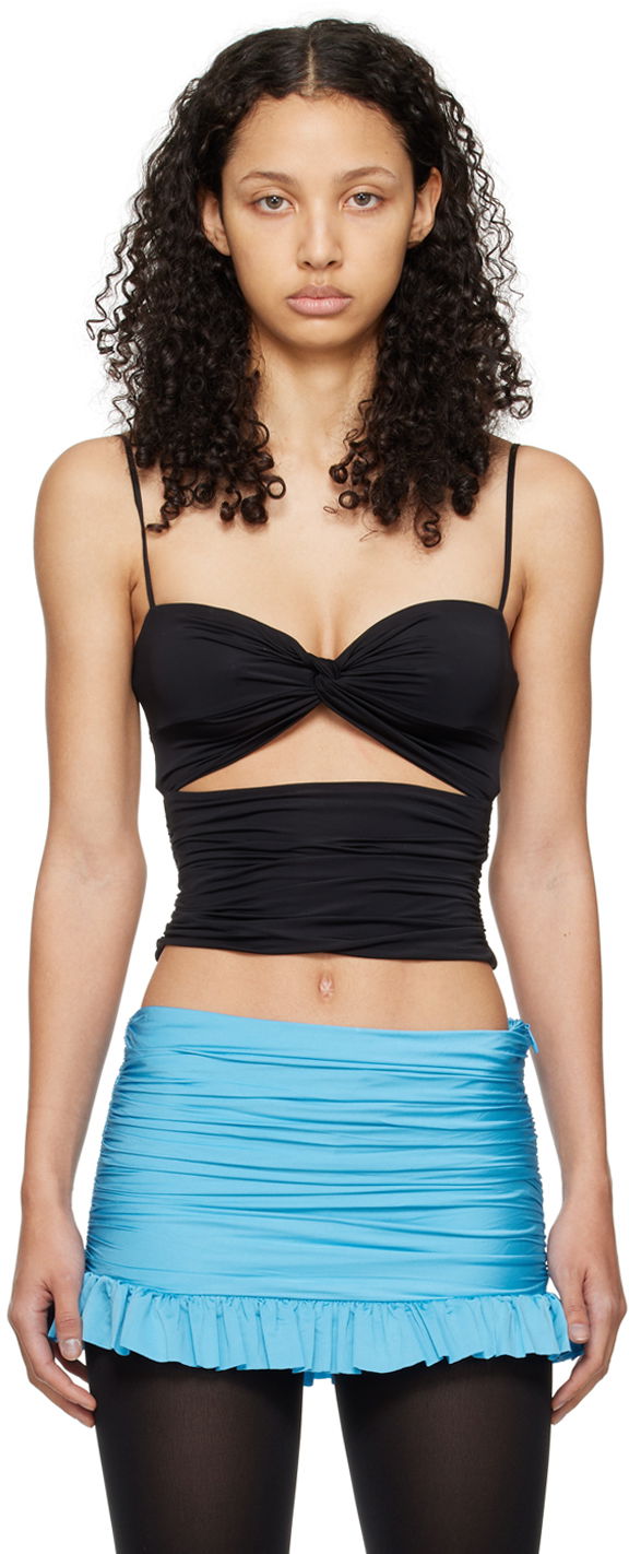 Krop-top GUIZIO Guizio Beia Twist Cutout Top Črna | R24110K031