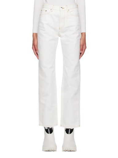 Kavbojke Moncler Straight-Leg Jeans Bela | I10932A00011M3025