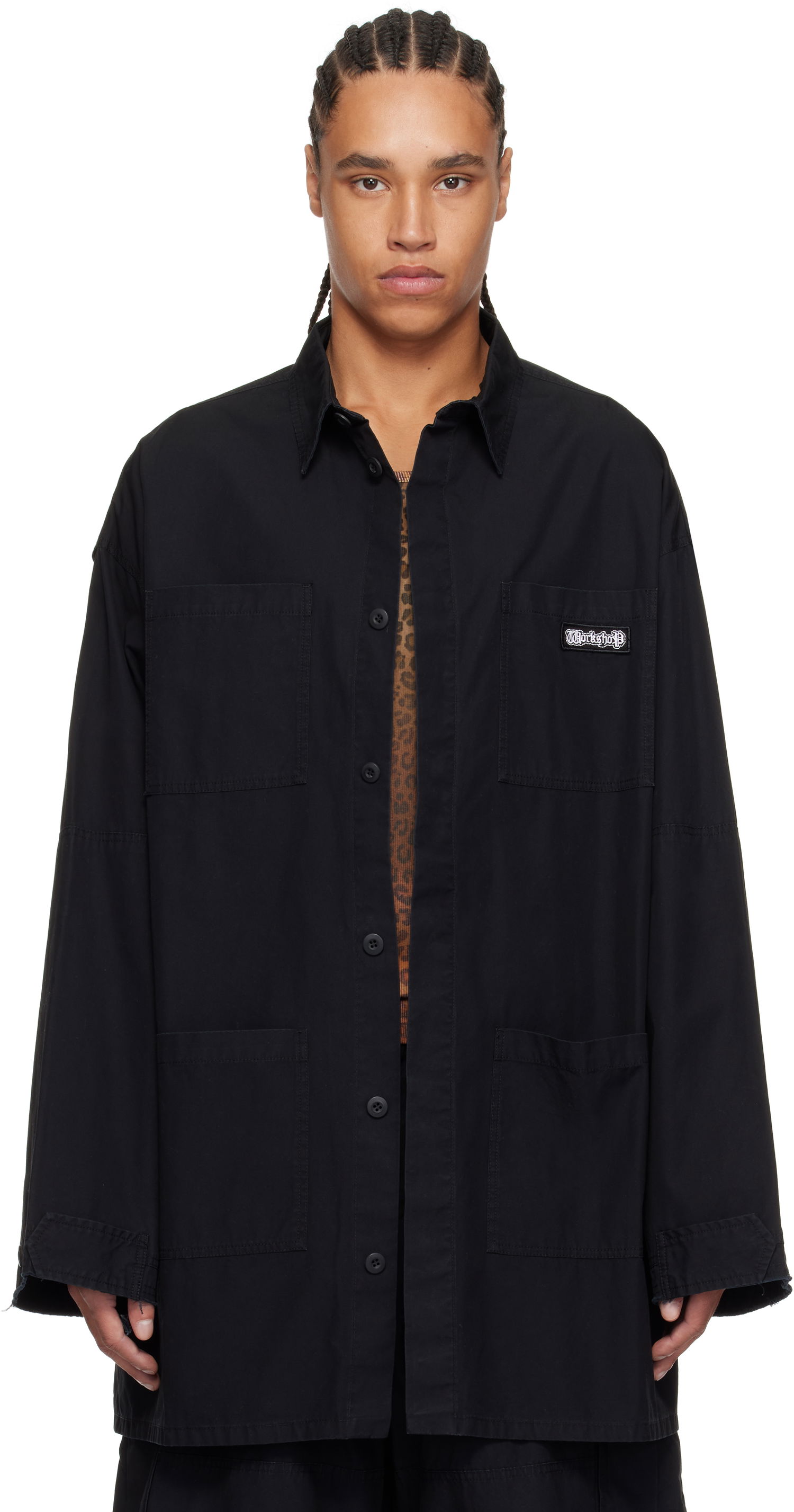 Srajce 032C 032c Intermission Cargo Overshirt Črna | S25-URW-1402-000, 0