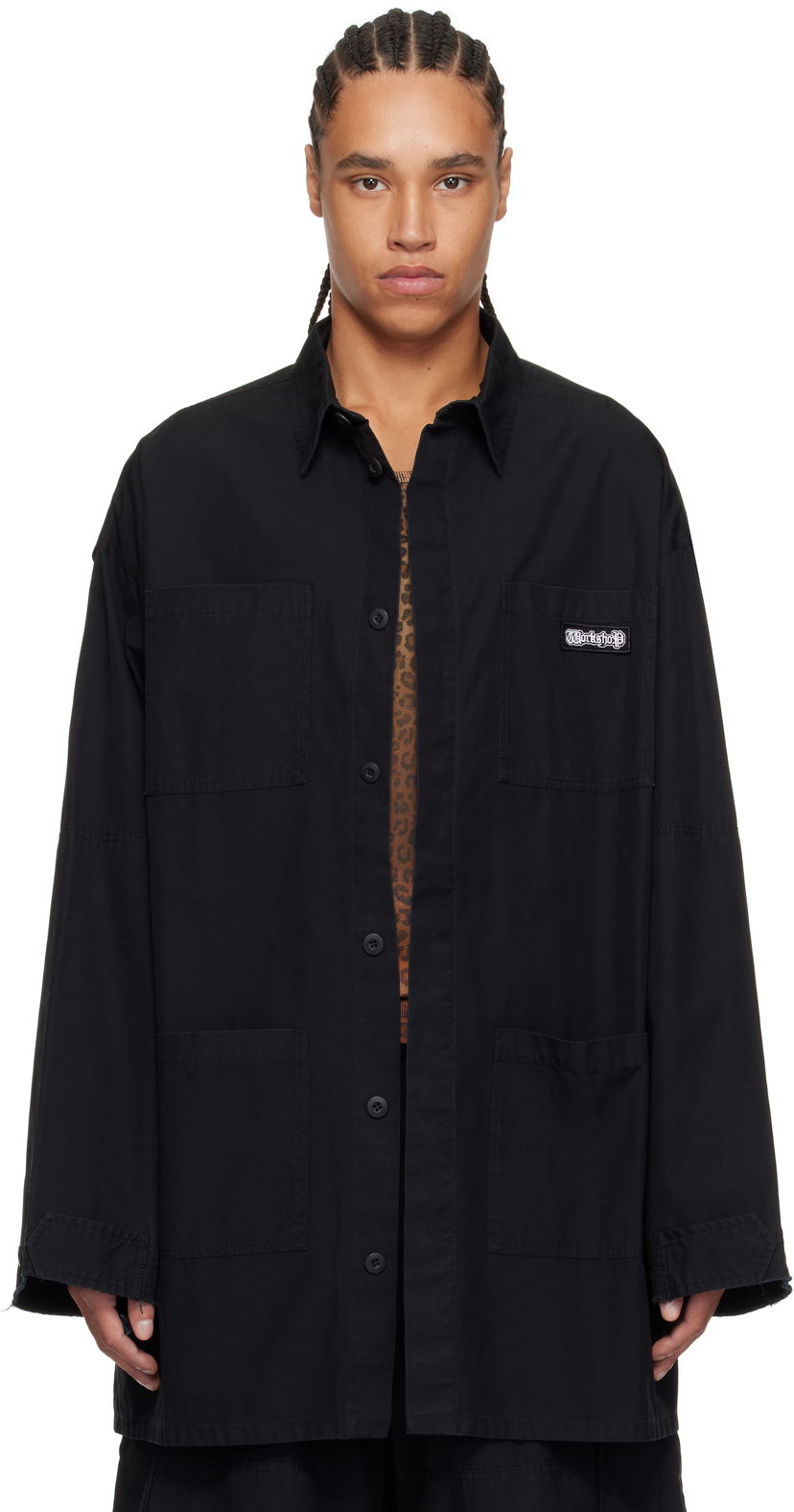 Srajce 032C 032c Intermission Cargo Overshirt Črna | S25-URW-1402-000