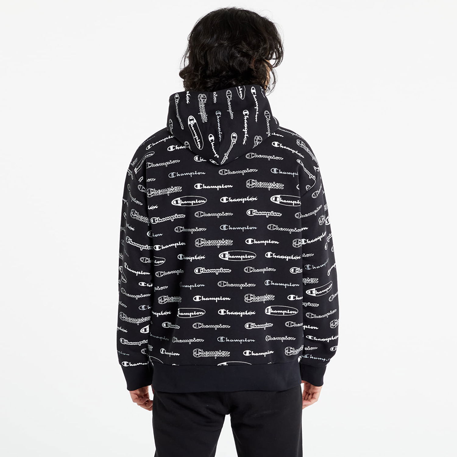 Pulover Champion All-Over Script Logo Črna | 217259-CHA-KL001, 1