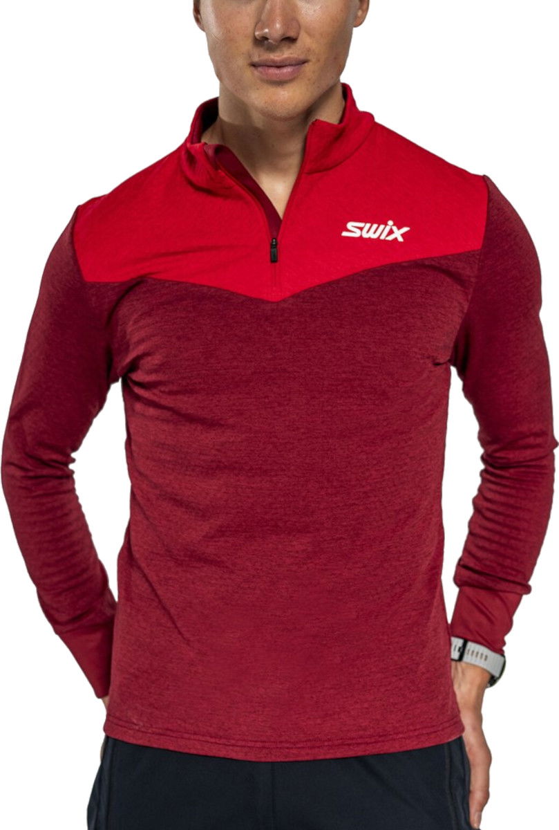 Pleteni pulover SWIX Swix Dynamic Midlayer Half Zip Pullover Rdeča | 10079-23-94306, 0