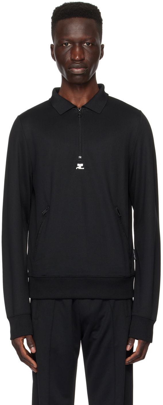Polo majica Courrèges Courrèges Zip Sweatshirt Črna | 124JVE063JS0091