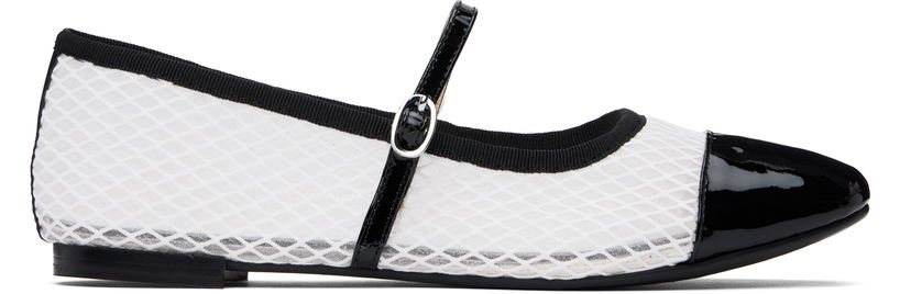 Nega čevljev Repetto Repetto Georgiana Mesh Mary-Jane Ballerina Flats Bela | V4222VGMESH