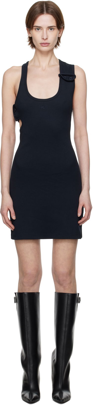 Obleke Courrèges Courrèges Double Buckle Rib Minidress Mornarica | 125JRO550JS0194, 0