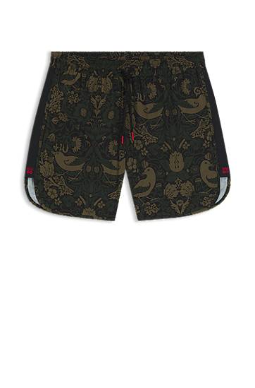 Kratke hlače BOSS Printed Swim Shorts Zelena | 50545412