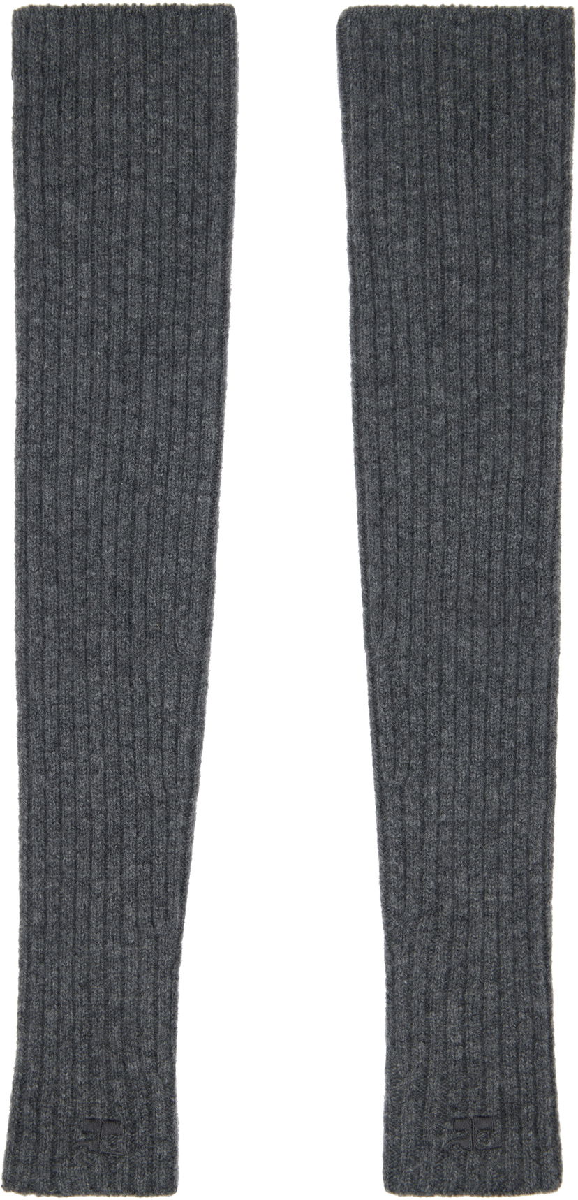 Rokavice Courrèges Courrèges Ribbed Wool Arm Warmers Siva | 324MGT021FI0062