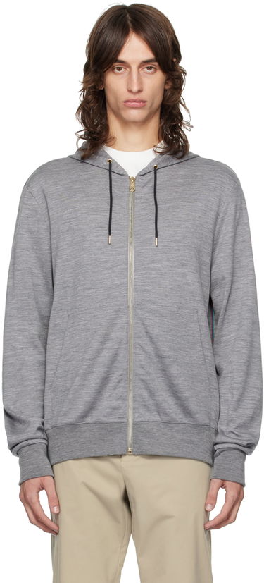 Pulover Paul Smith Paul Smith Signature Stripe Zip Hoodie Siva | M1R-300S-H00035-72, 0