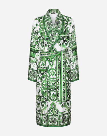 Pižame Dolce & Gabbana Silk Twill Robe With Print Zelena | G031TTHI1SVHV3TN, 0