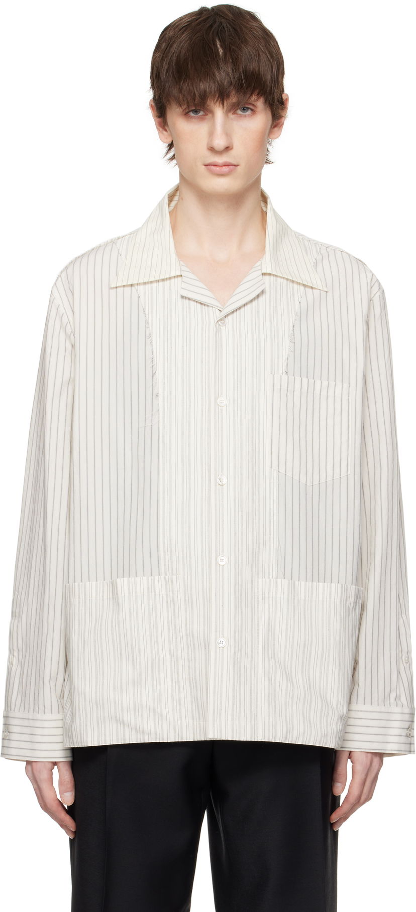 Srajce Maison Margiela Maison Margiela Reconstructed Pinstripe Shirt Bela | S50DT0047 MTN053