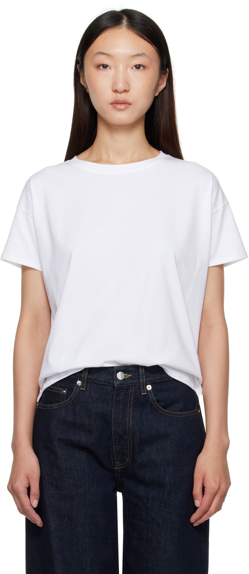 Majica Loulou de Saison Loulou de Saison Basiluzzo Short Sleeve T-Shirt Bela | BASILUZZO LDS