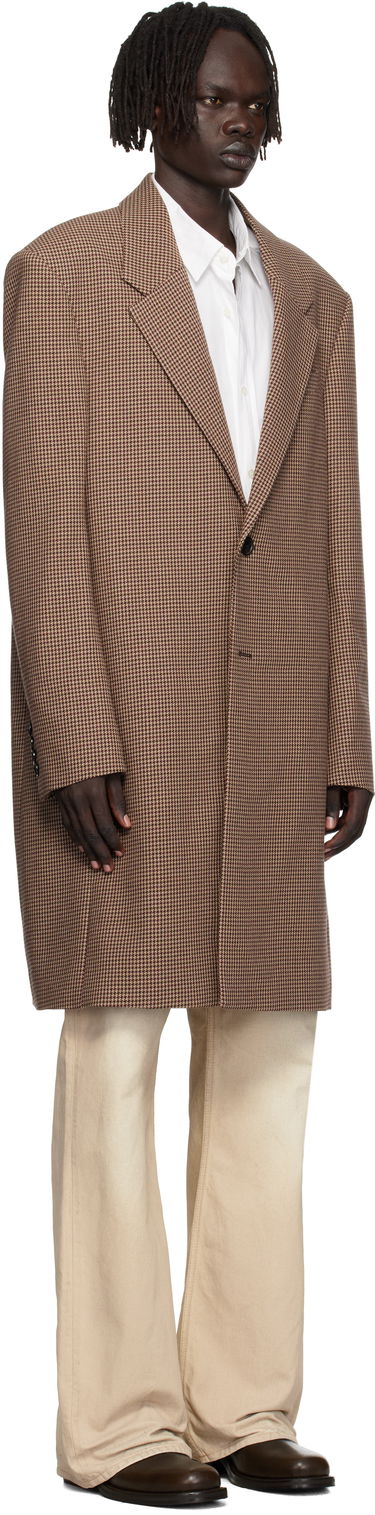 Plašči Acne Studios Acne Studios Houndstooth Wool Coat Rjava | B90830-, 1