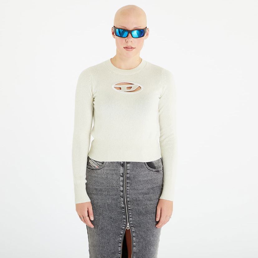 Majice in brezrokavniki Diesel M-Areesa Knitwear Silver Green Bela | A06712_0KCAE Silver Green