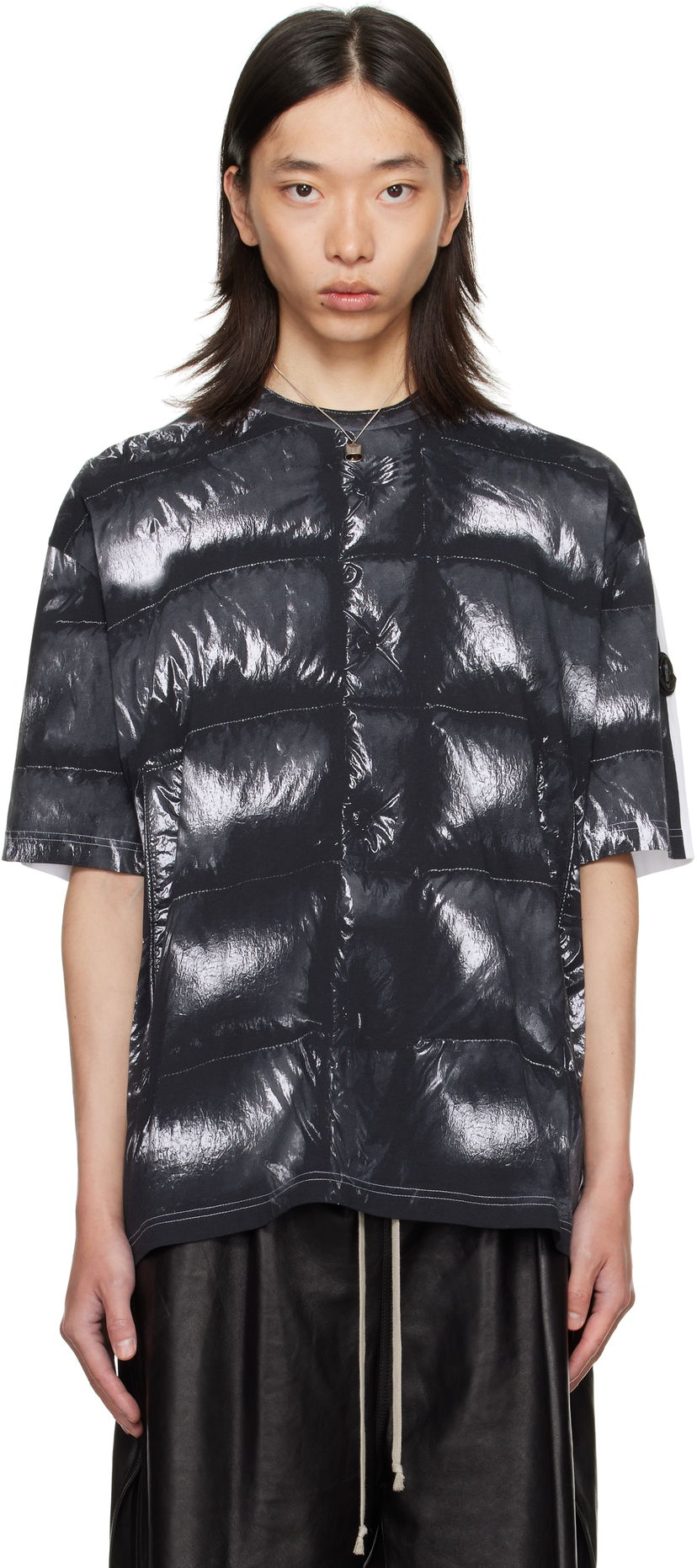 Majica Moncler Moncler Genius x A$AP Rocky Glossy Padded Short Sleeve T-Shirt Črna | K24048C0000189AYW