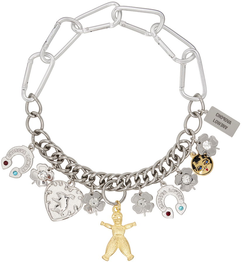 Ogrlica Chopova Lowena Silver Classic Charm Chain Necklace Kovinski | 6518