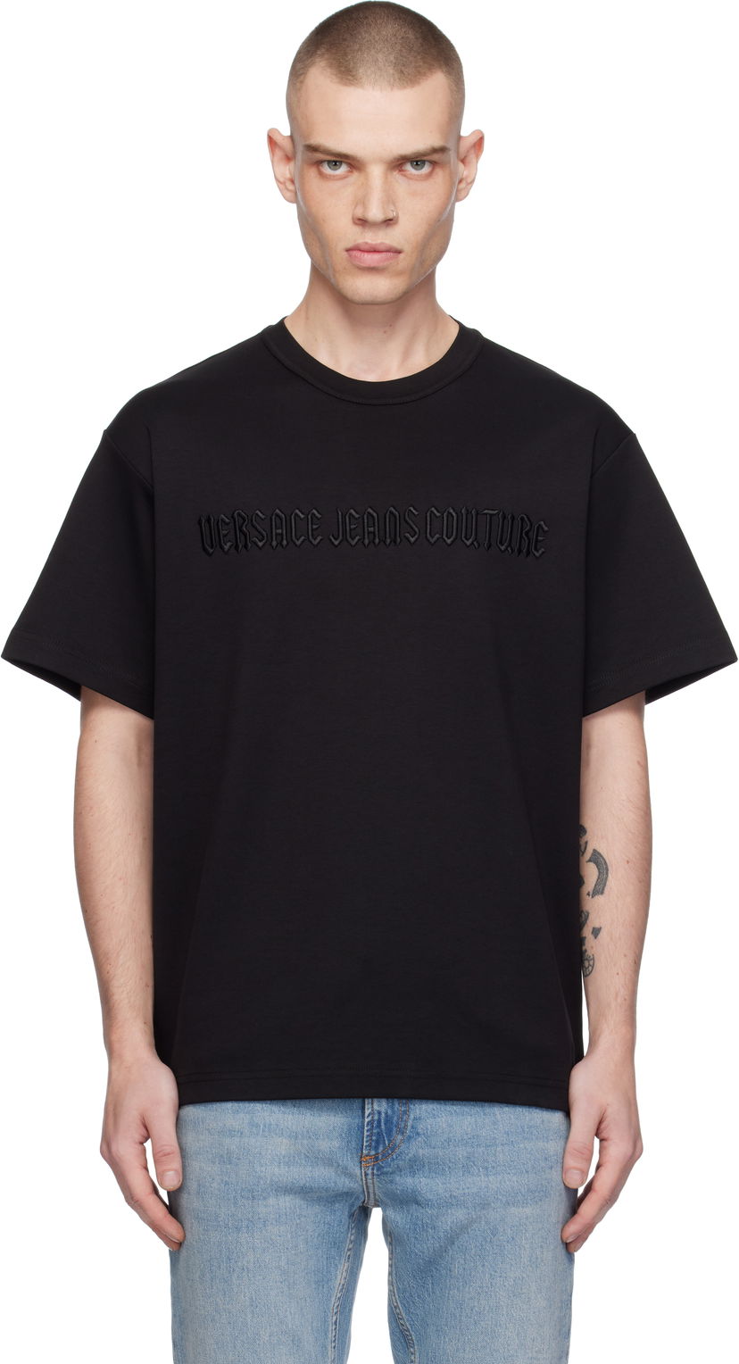 Majica Versace Logo Line Goth T-Shirt Črna | E77GAHC01_ECJ03C