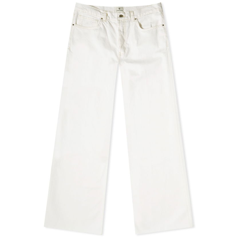 Kavbojke Anine Bing Hugh Ivory Wide Leg Jeans Bela | A-06-7135-170