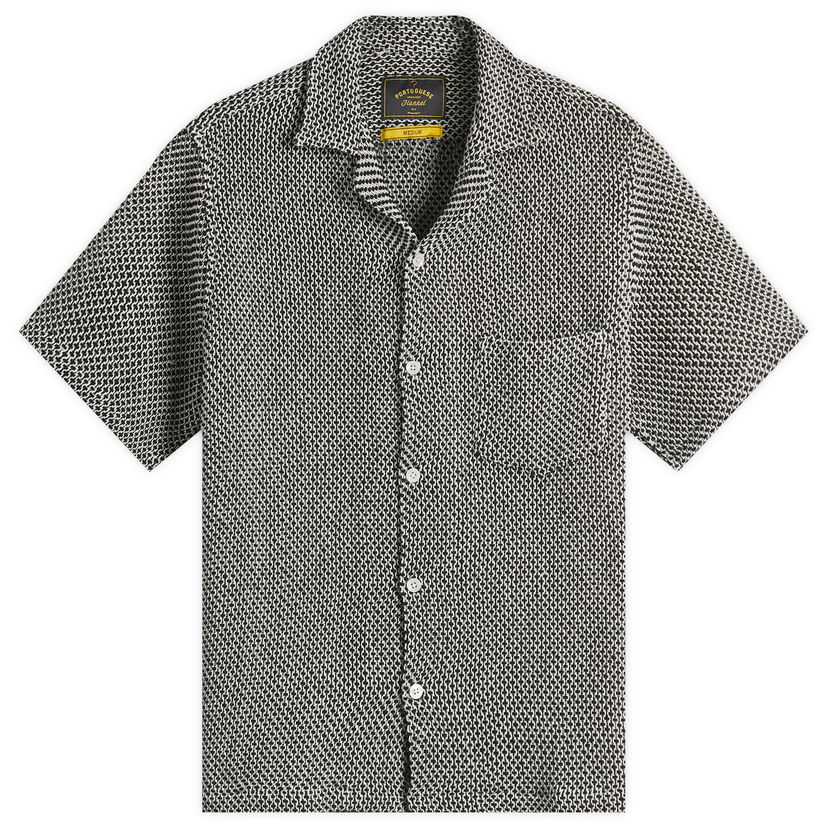 Srajce Portuguese Flannel Portuguese Flannel Agora Knit Vacation Shirt Črna | SS25-004-BLK