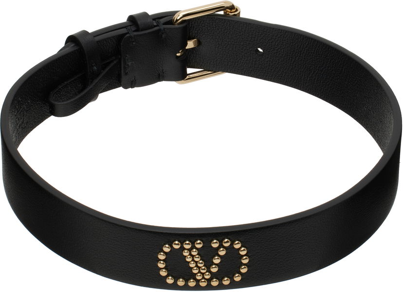 Pasovi Valentino Valentino Garavani Signature VLogo Leather Choker Črna | 6W2J0Y53SYI