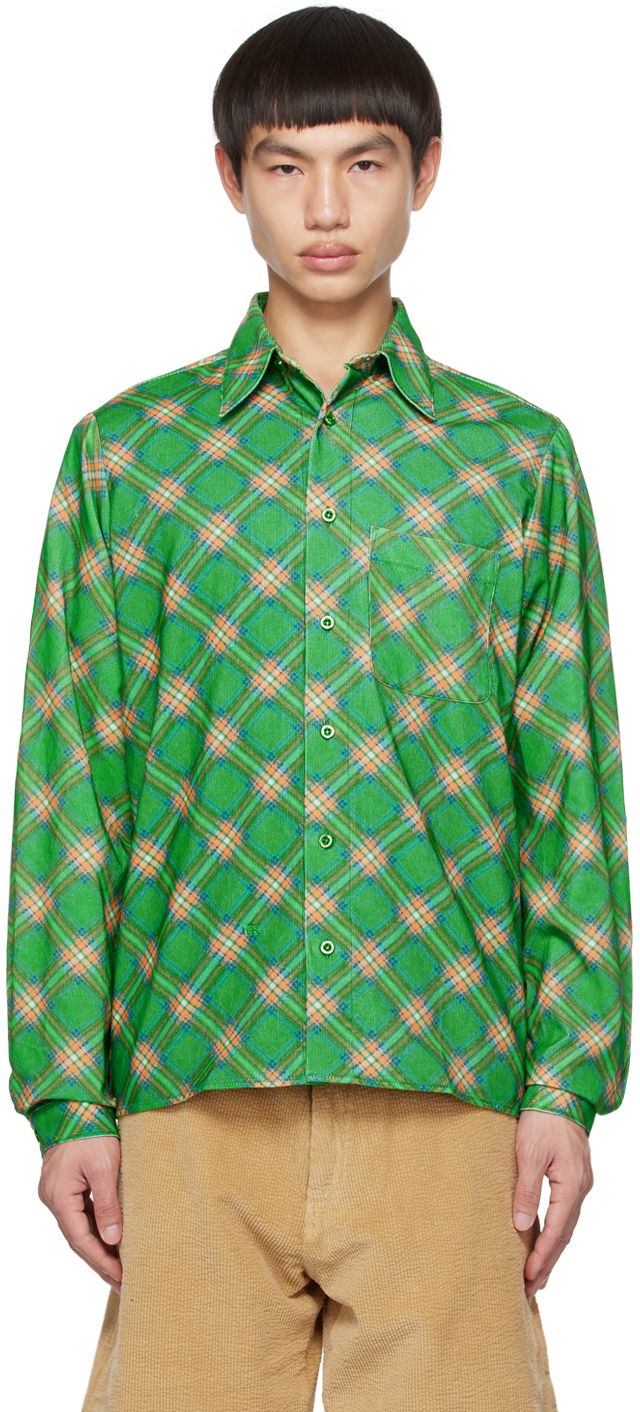 Srajce ERL Plaid Button-Up Shirt Zelena | ERL06B007
