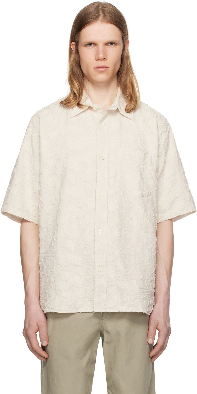 Srajce NORSE PROJECTS Norse Projects Mo Oversized Fil Coupe Short Sleeve Shirt Bež | N40-0830