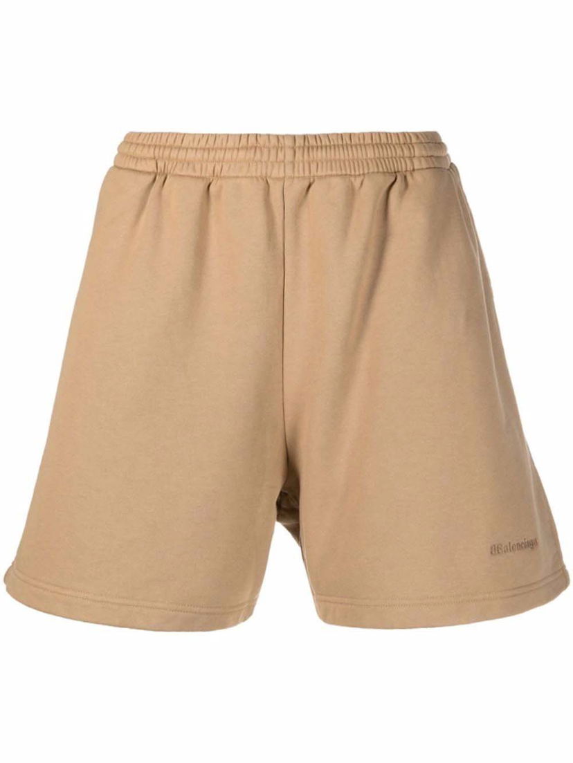Kratke hlače Balenciaga Logo Sweat Shorts Bež | 676137 TKVB5 0950