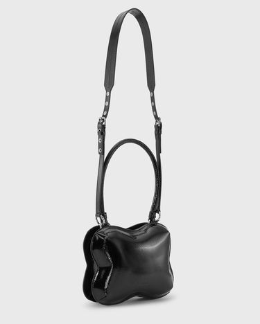 Torbica GANNI Butterfly Top Handle With Strap Patent Črna | A6288-099, 1