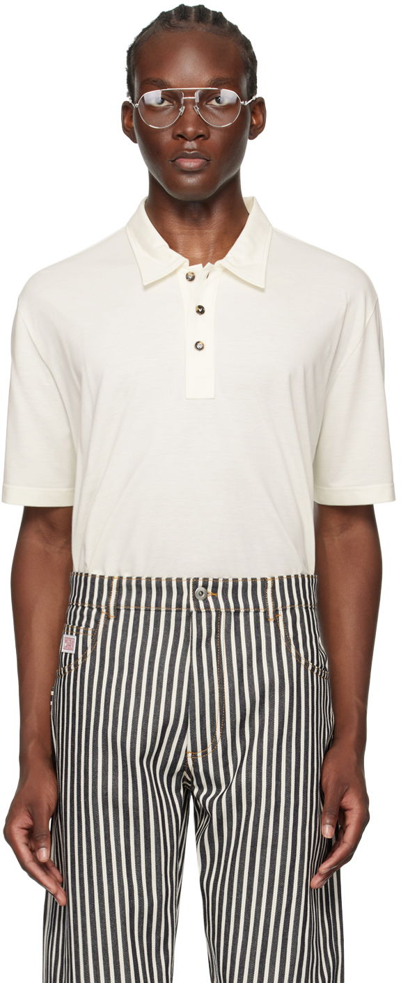 Polo majica Bottega Veneta Light Polo Bela | 796163-V4DG0-9317