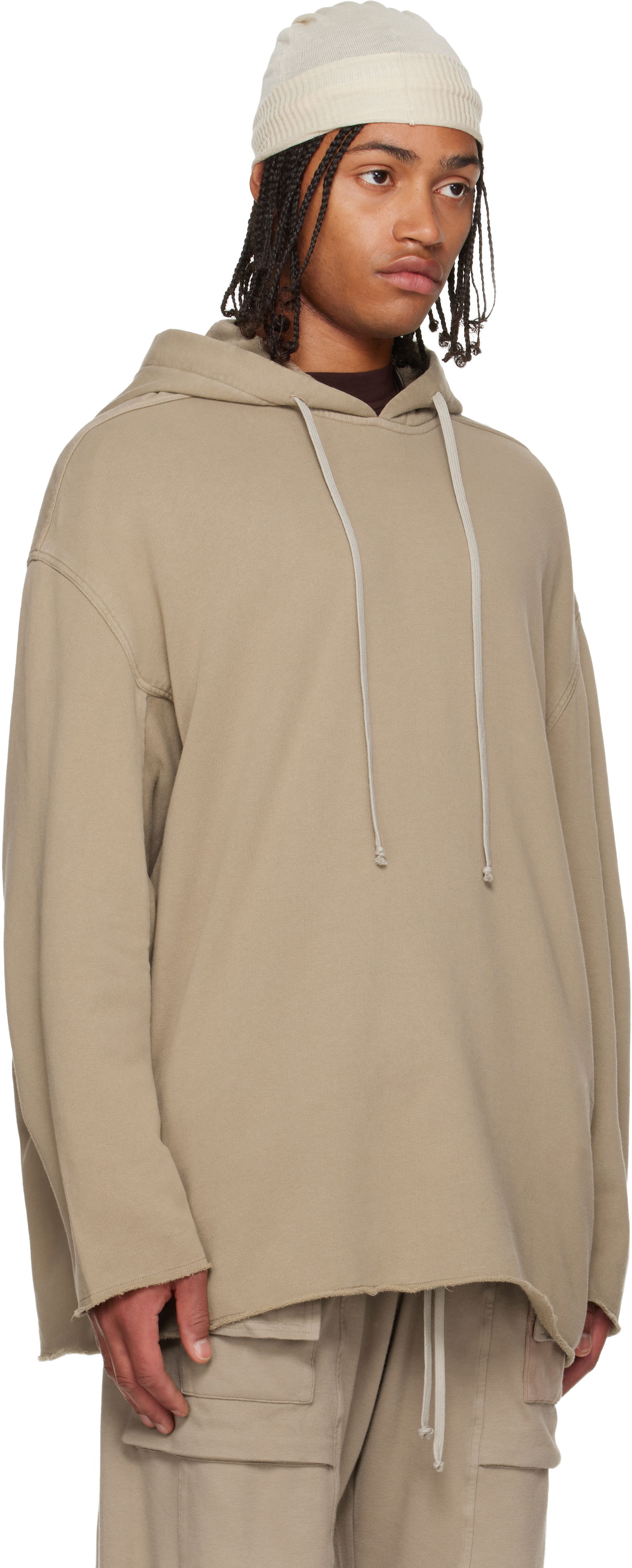 Pulover Rick Owens DRKSHDW Concordians Peter Hoodie Bež | DU02E7280 FP, 1
