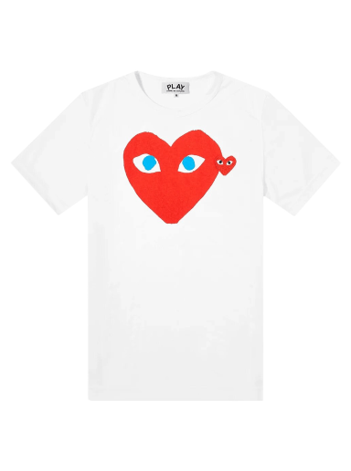 Majica Comme des Garçons PLAY Double Heart Logo T-Shirt Bela | P1T085