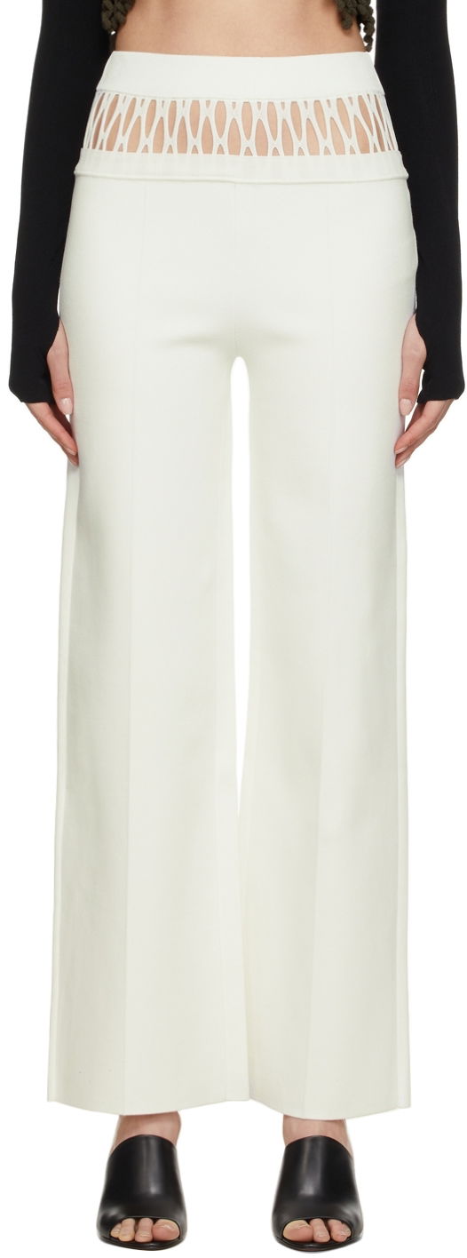 Hlače Dion Lee Dion Lee Fishnet Tailored Trousers Bela | C7059S22