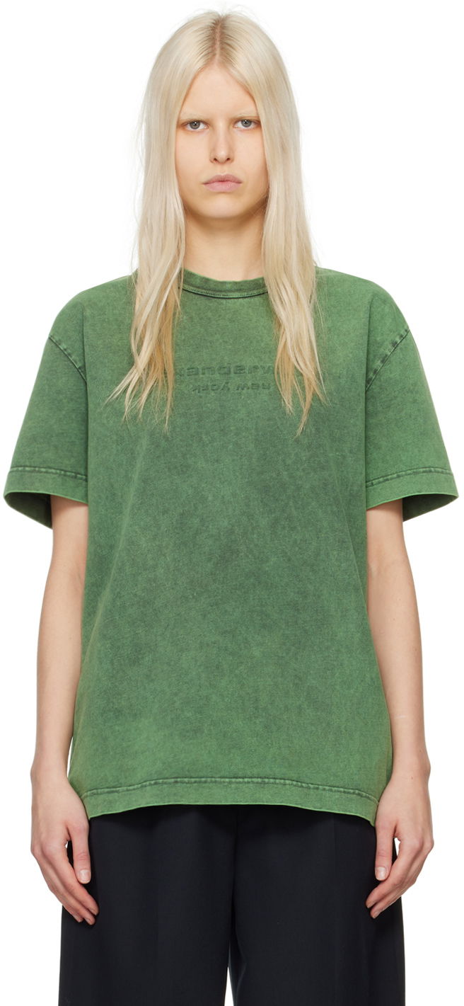 Majica Alexander Wang Embossed T-Shirt Zelena | UCC1241697