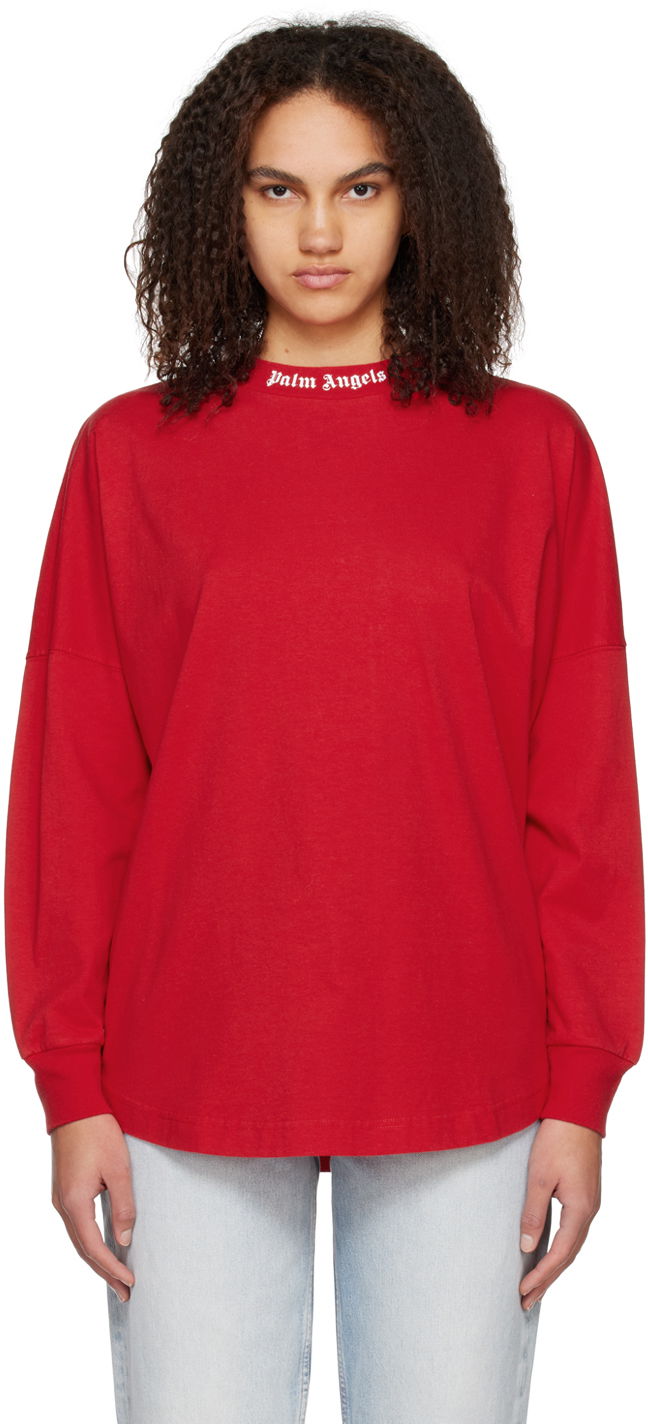 Majica Palm Angels Red Classic Long Sleeve Rdeča | PMAB001C99JER0042501