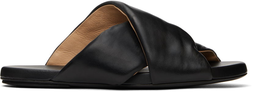 Superge in čevlji Marsèll Marsèll Spanciata Twist Leather Slides Črna | M4468P010666