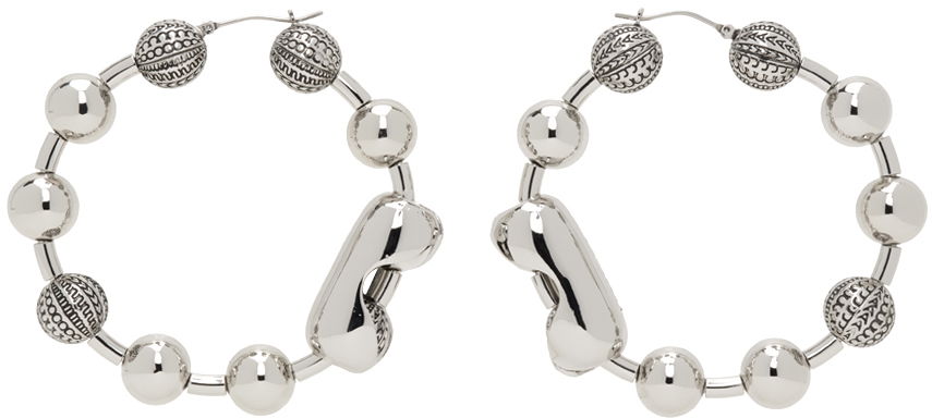 Uhani Marc Jacobs Marc Jacobs Monogram Ball Chain Hoop Earrings Kovinski | 2S4JER001J02, 0