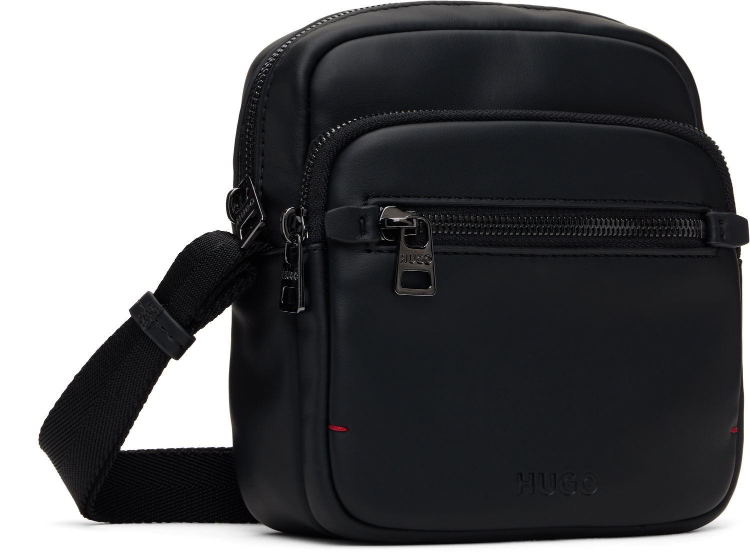 Torba za čez ramo BOSS HUGO Reporter Faux-Leather Bag Črna | 50535705, 1